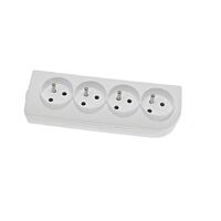 ELGOTECH 4zásuvka GN-40 250V/16A plast otvory pro uchycení IP20 bílá