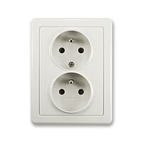 ABB SWING Dvojzásuvka 5512G-C02349 S1 s ochrannými kolíky, světle šedá