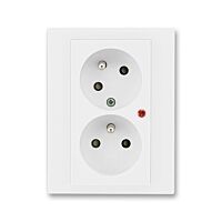 ABB LEVIT Dvojzásuvka 5593H-C02357 03 s ochranou před přepětím , IP40, bílá/bílá