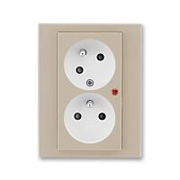 ABB LEVIT Dvojzásuvka 5593H-C02357 18 s ochranou před přepětím , IP40, macchiato/bílá