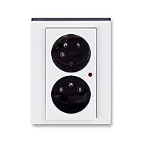 ABB LEVIT Dvojzásuvka 5593H-C02357 62 s ochranou před přepětím , IP40, bílá/kouřová černá