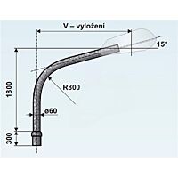AMAKO Výložník V1/89 - 1500 obloukový, žárový zinek
