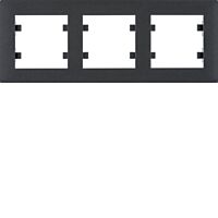 HAGER Rámeček LUMINA Intense WL5733 3násobný vodorovný IP20 černá mat