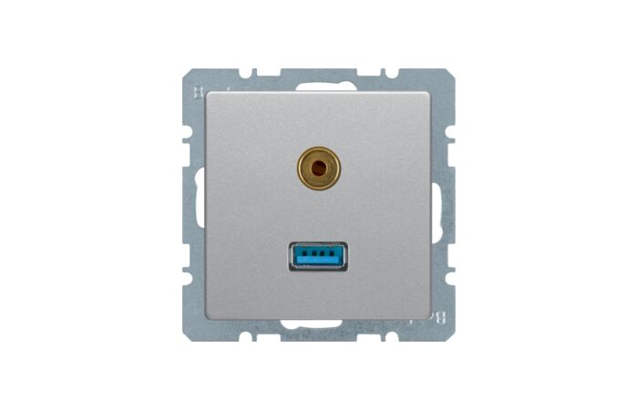 Zásuvka, USB/3,5 mm Audio, Berker Q.x, a