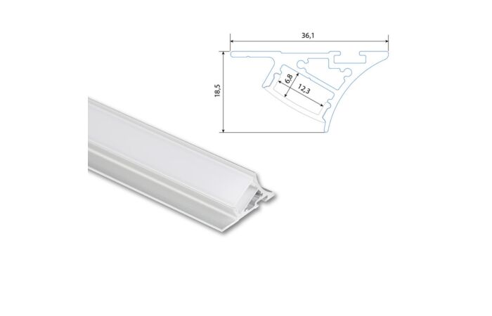Profil AL 39/19mm NK matný 1m komplet
