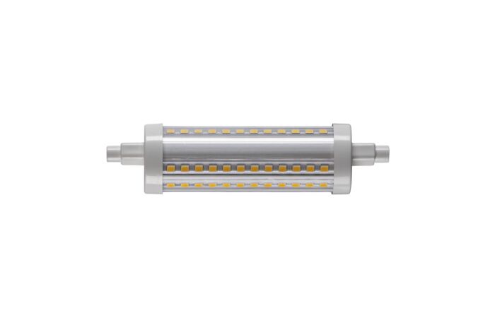 QT DE12 R7S 118 mm, LED světelný zdroj transparentní 15 W 3000 K CRI 90 330°