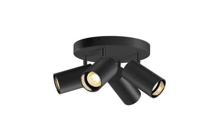 SLV Svítidlo ASTO TUBE 10Wx4 GU10 stropní kulaté IP20 černá