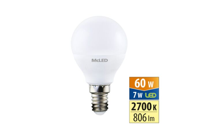 MCLED Žárovka LED 7W-60 E14 2700K 200° kapka