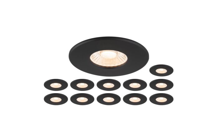 SLV Sada svítidel LED 12x8W 2700 - 6000K černá downlight pevné IP65
