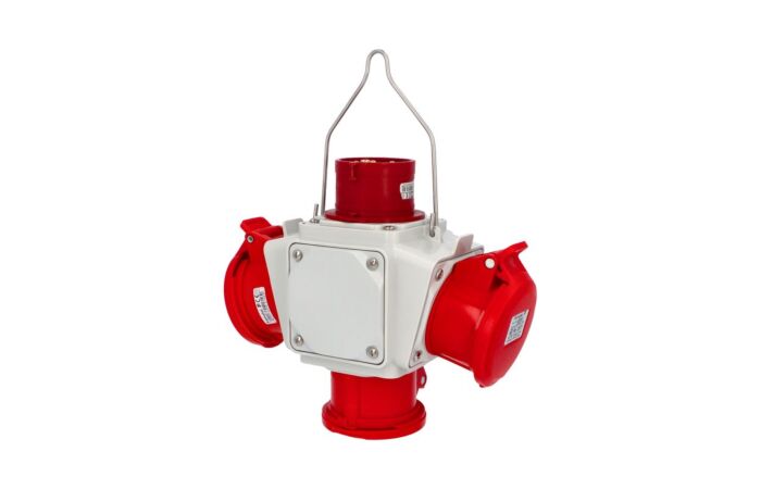 FAMATEL BOX zásuvkový závěsný PowerBOX pb5848 3x400V/16A/5 1x přívodka 400V/16/5 IP54