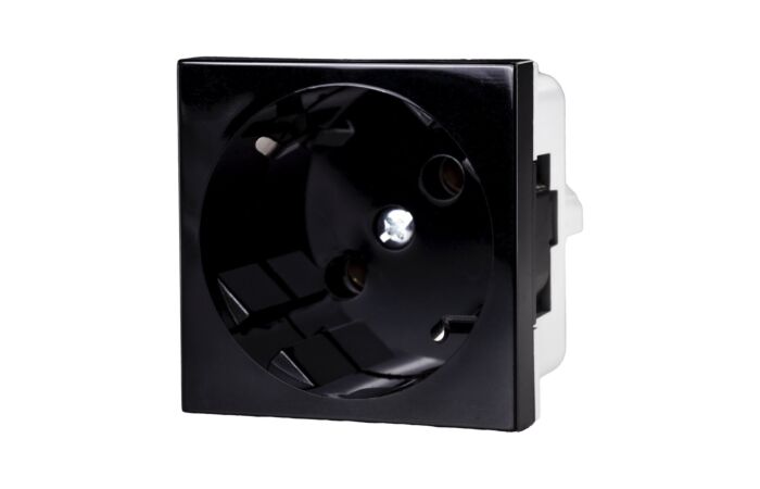 KOPOS Zásuvka modulární QUADRO, schuko, 45x45 černá