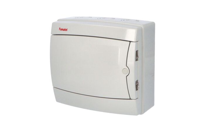 FAMATEL Skříň ACQUA 3908-TB, 8TE, 215x235x110mm, neprůhledná plastová dvířka, IP65