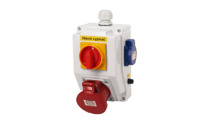 FAMATEL Kombinace SB210 3zásuvka +spínač IP44