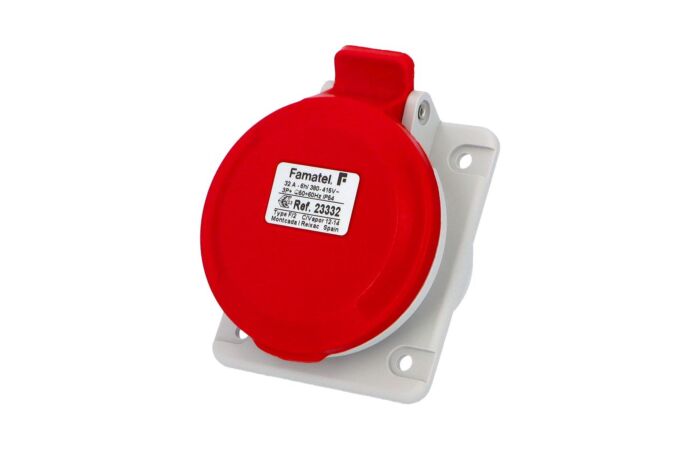 FAMATEL Zásuvka 32A/400V vestavná, šikmá 10°, IP44