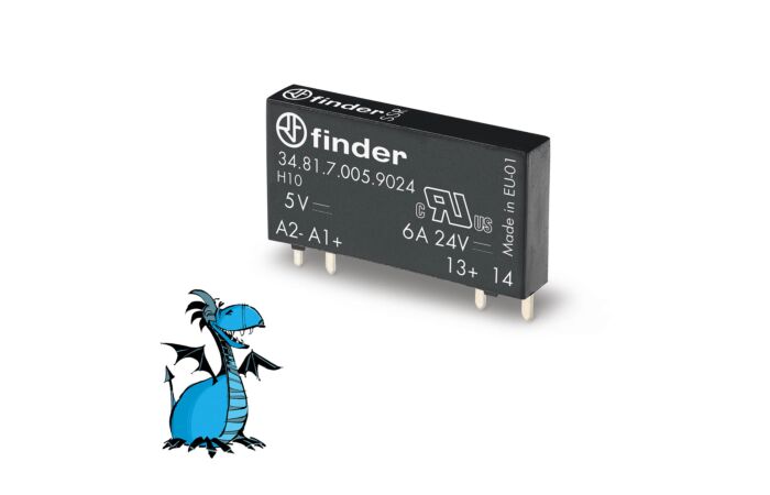 FINDER Relé 34.81.7.005.9024, 1Z/24V 2A, 5V DC
