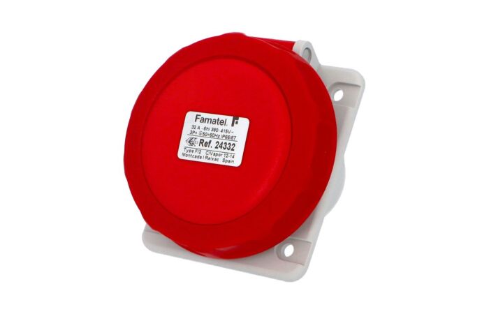FAMATEL Zásuvka 32A/400V 4-pól IP67 vestavná šikmá