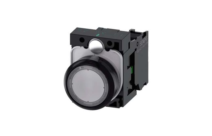 SIEMENS Tlačítko, 22 mm, kulaté, plast, čirá, knoflík stiskací, 1 NO