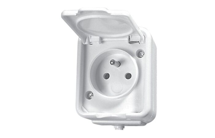 SCHNEIDER Zásuvka S VÍČKEM NT-130H GO jednoduchá bílá IP44