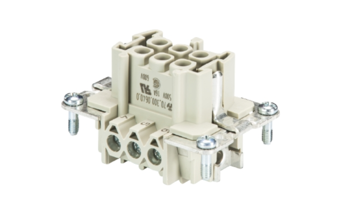 WIELAND Díl 70.300.0640.0 500V 16A pro konektor 6-pólový+PE zásuvkový