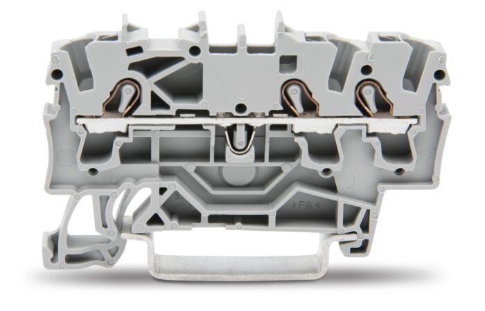 WAGO Svorka 2002-1301 3vodičová průchozí 2,5 mm², vhodná pro aplikace Ex e II, šedá