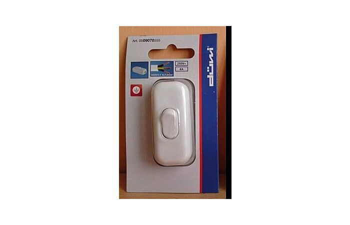 DUWI Spínač 250V 6A šňůrový průběžný bílý