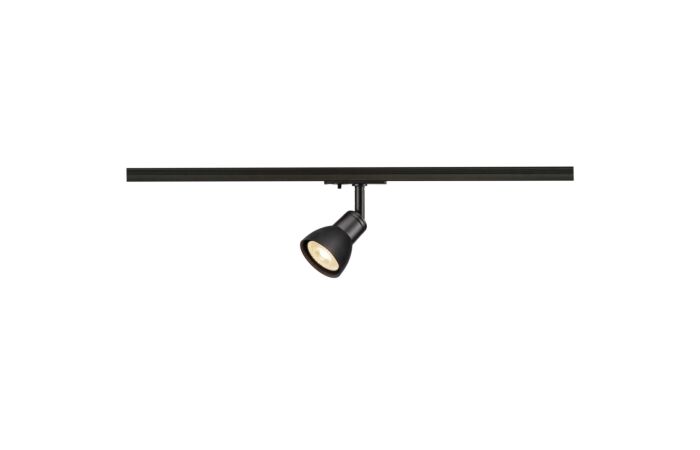 SLV Svítidlo PURIA 50W GU10 QPAR51 reflektor IP20 černá vč. 1fázového adaptéru