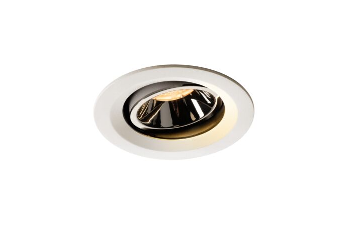 SLV Svítidlo LED NUMINOS® MOVE DL M, vnitřní zápustné stropní bílá/chrom 2700 K 55° otočné a výkyvné