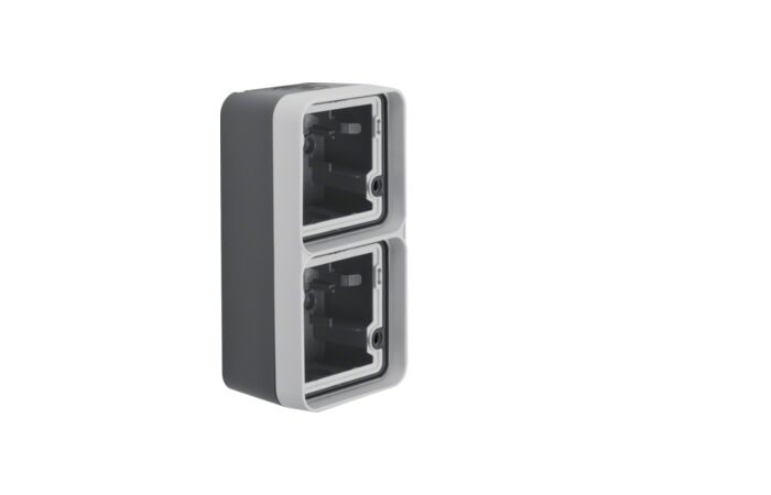 2-násobná krabice s rámem a vývodkou, sv