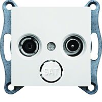 HAGER Zásuvka LUMINA WL3020 TV+R průchozí IP20 bílá lesk