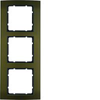 Rámeček 3-násobný, Berker B.3, Alu, hněd