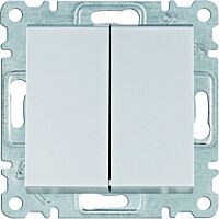 HAGER Spínač LUMINA WL0052 řazení 6+6 10A 250V střídavý dvojitý IP20 stříbrná mat