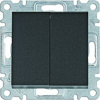 HAGER Spínač LUMINA WL0053 řazení 6+6 10A 250V dvojitý střídavý IP20 černá mat