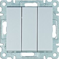 HAGER Spínač LUMINA WL0072 3-pólový 10A 250V IP20 stříbrná mat