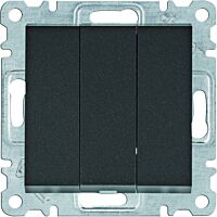HAGER Spínač LUMINA WL0073 3-pólový 10A 250V IP20 černá mat