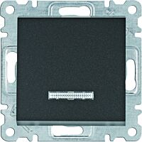 HAGER Spínač LUMINA WL0213 1pólový řazení1So 10A 250V podsvětlený IP20 černá mat