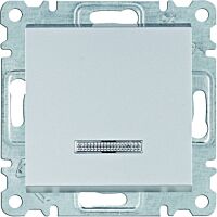 HAGER Spínač LUMINA WL0222 řazení 6So 10A 250V podsvětlený stříbrná mat