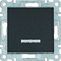 HAGER Spínač LUMINA WL0223 řazení 6So 10A 250V podsvětlení IP20 černá mat