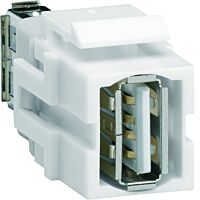 Keystone typ 10, USB 2.0 zásuvka, bílá