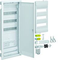 HAGER Skříň VOLTA VU603NWH, 36TE, s 1 montážním panelem, zapuštěná, hybrid, plechová perforovaná dvířka, IP30