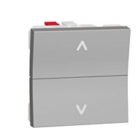 SCHNEIDER Spínač Unica č.1/0+1/0 žaluziový tlačítkový ovládač, 2M, aluminium