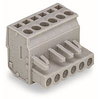 WAGO Konektor 232-213/026-000 1vodičový (zásuvka), úhlový CAGE CLAMP® 2,5 mm², šedá