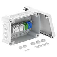 OBO BETTERMANN Odbočná krabice, IP67, IK09, 286x202x125, světle šedá Polykarbonát, PC typ X25 H50 GNP5 LGR