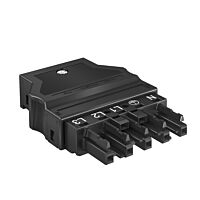 OBO BETTERMANN Zásuvkový díl, 5P, typ WINSTA® MIDI, 25A/250V 76x55x17, černá Polyamid, PA typ BT-WIN 5P SW
