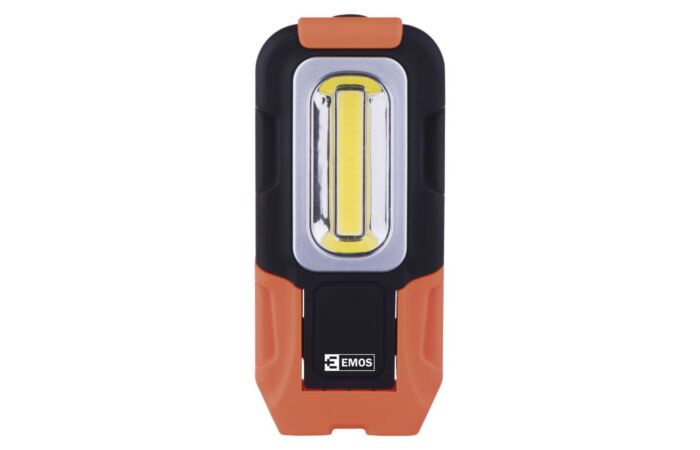EMOS Svítilna LED COB 3W 180lm 3×AAA magnet, hák, otočná