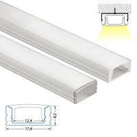 MCLED Profil AL 17x8mm, PH přisazený, mléčný difuzor, komplet, 2m