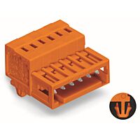WAGO Konektor 734-349/018-000 1vodičový s pájecími piny CAGE CLAMP® 1,5 mm², oranžová