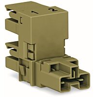WAGO Rozdělovač-h 770-1652 2pól, kód. B, 1 vstup 2 výstupy, vývody na jedné straně, 2 blokovací západky, světle zelená