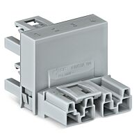 WAGO Rozdělovač-h 770-1782 4pól, kód B, 1 vstup 2 výstupy, vývody na jedné straně, 3 blokovací západky, pro neupevněné spoje, světle zelená