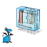 FINDER Relé 40.62.9.012.0000, 2P/10A, 12V DC