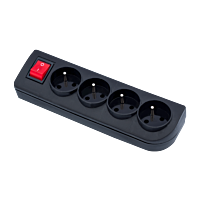 Čtyřzásuvka GN-40W-2 černá s vyp.